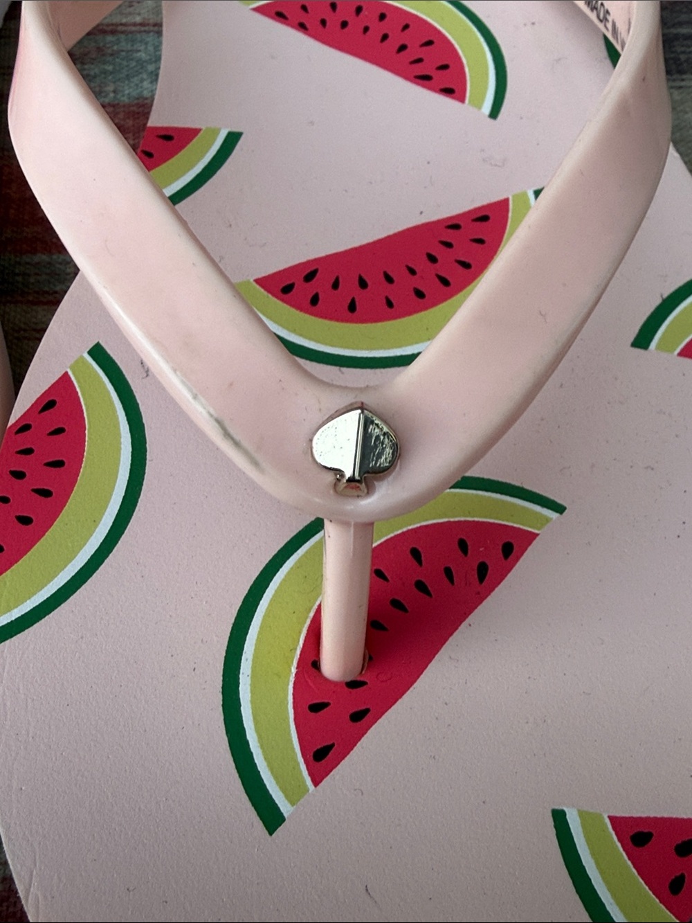 NEW Kate Spade New Fiji Watermelon Party/Pink Salt Flip Flops size 10 - Picture 3 of 7